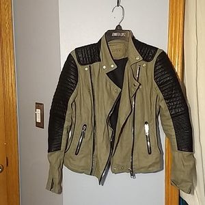 Olive green and learher Blank NYC  jacket